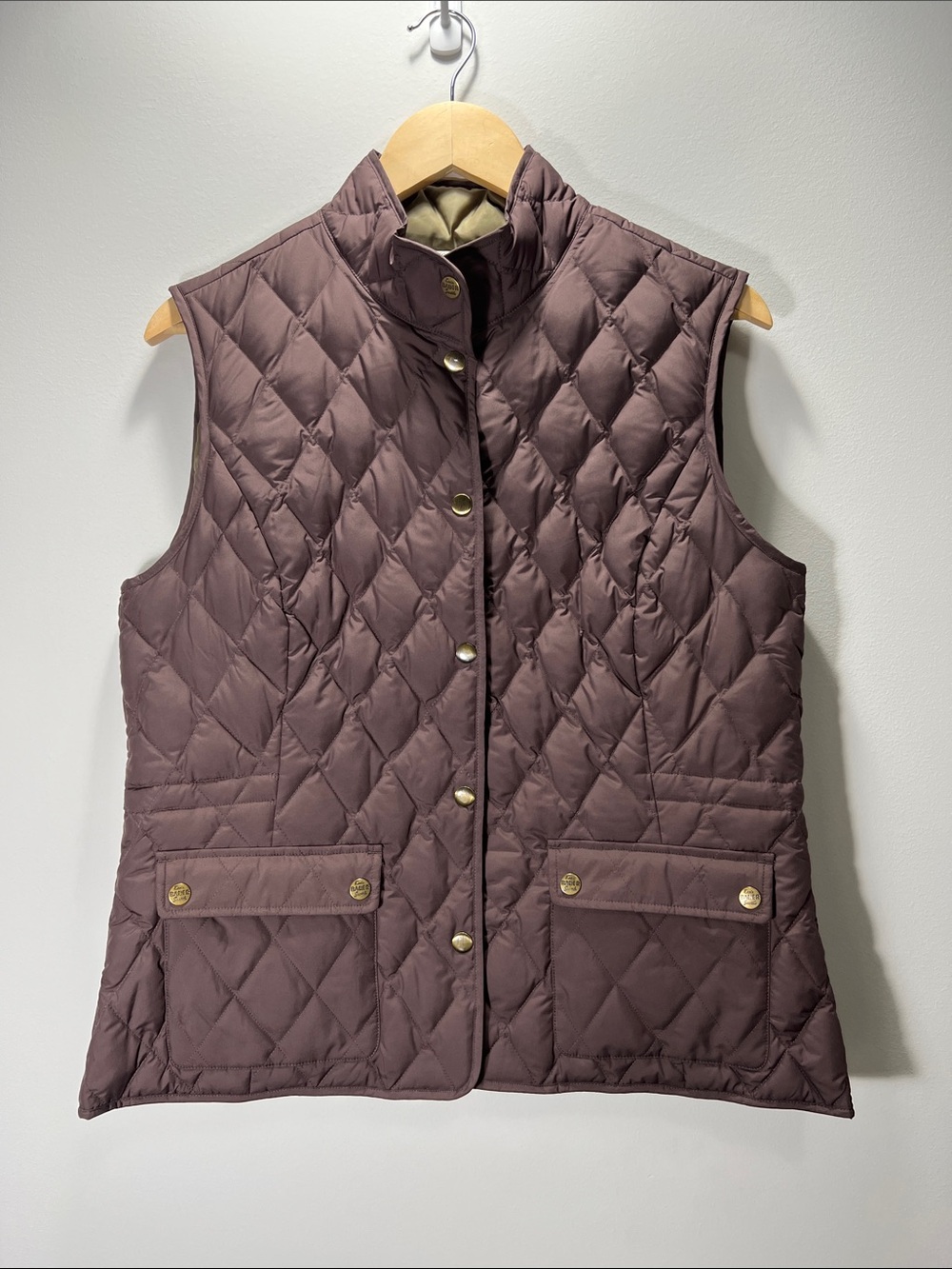 Eddie Bauer Women’s Goose Down Quilted Vest Mauve Brown - Large